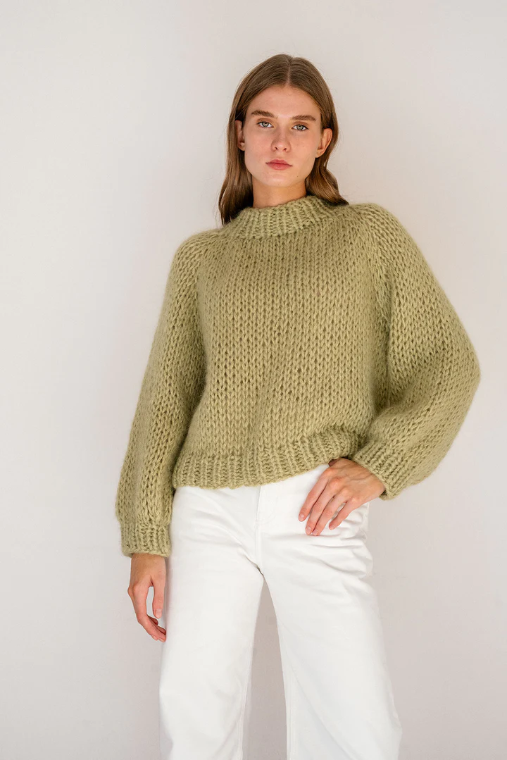 Relaxed Mohair Sweater in Cardamom Seed