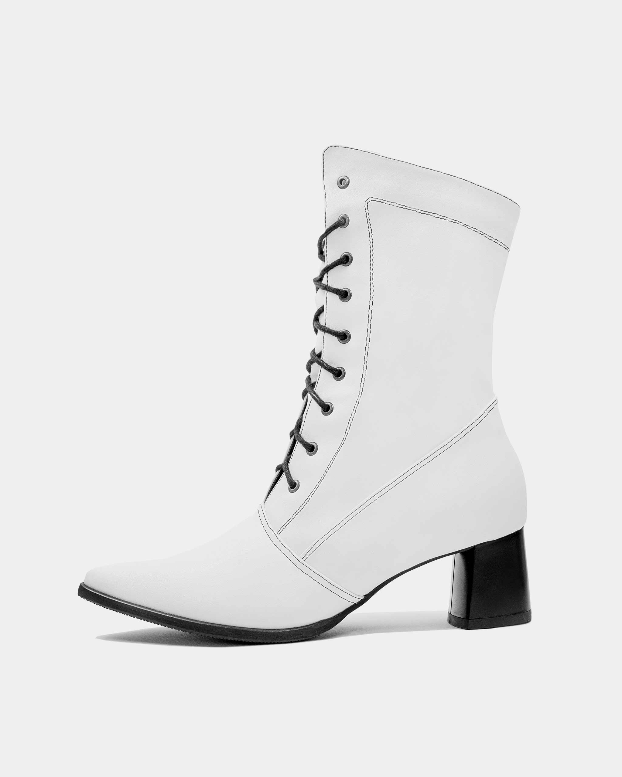 High Boots White Cactus Leather Boots | Ethical & Vegan Shoes