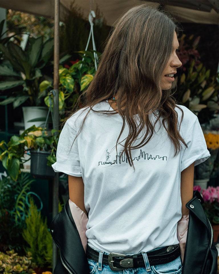 - T-shirts New York Embroidered Skyline Organic Cotton |