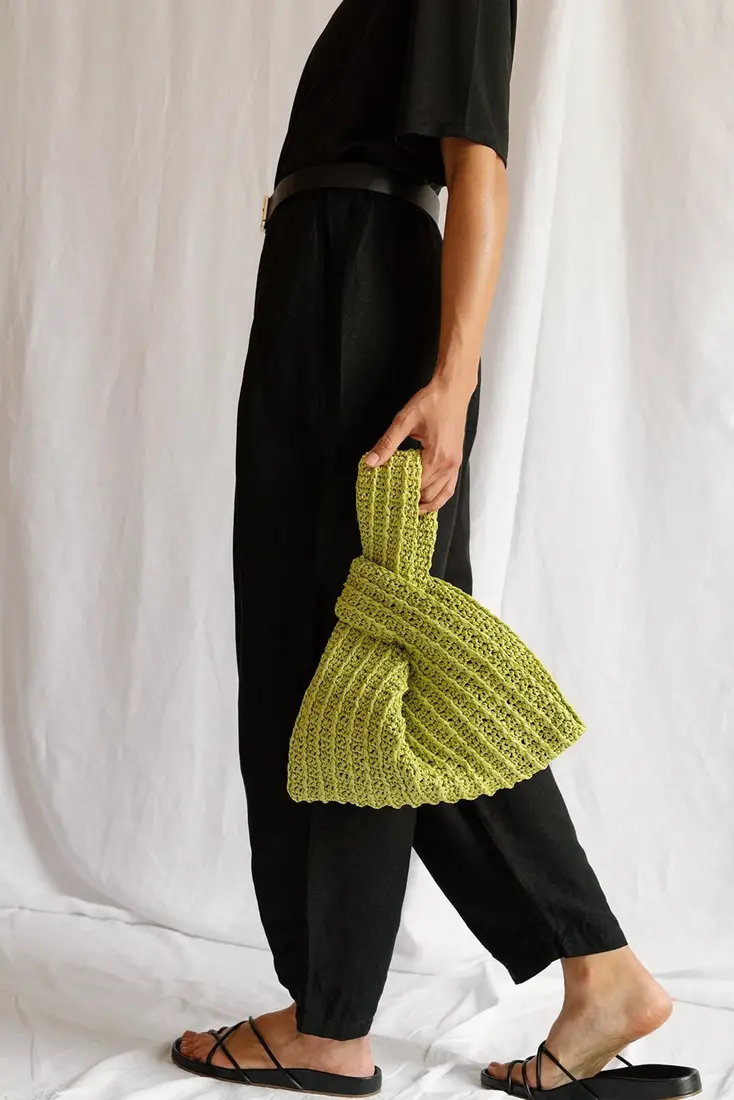 Plexida Crochet Raffia Clutch in Tan, Straw Summer Bag, Raffia