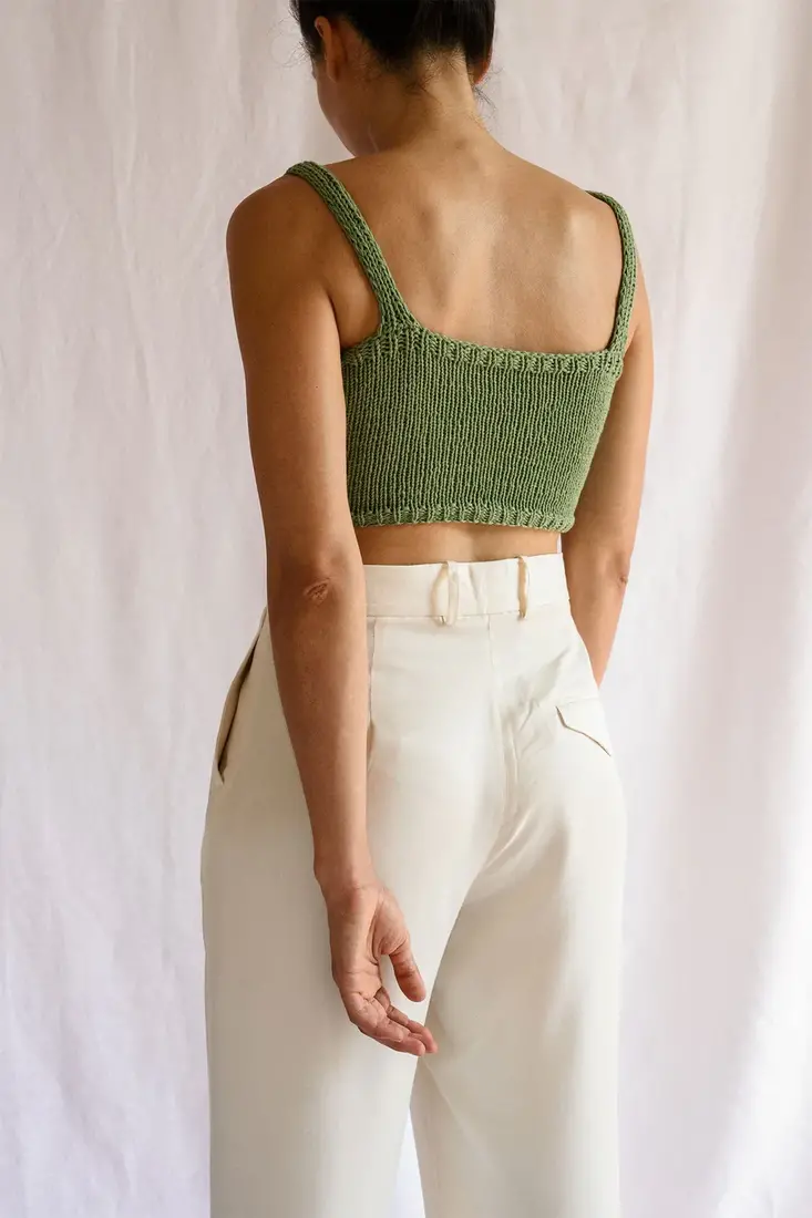 Square Neck Crop Top in Light Wheat – Plexida Knitwear