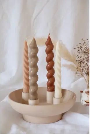 Taper Candles brown beige creme