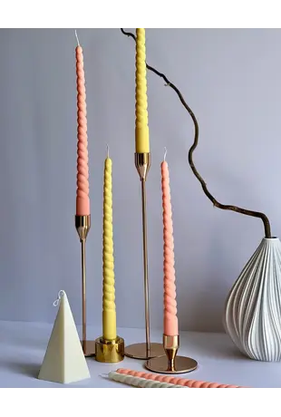 Taper Candles Pink Yellow