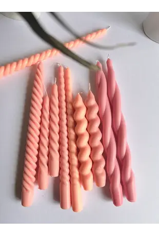 Taper Candles peach pink