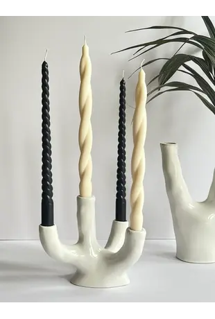 Taper Candles Black White