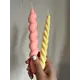 Taper Candles pink peach yellow